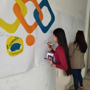 Participación de los jóvenes en el Muro Exprésate