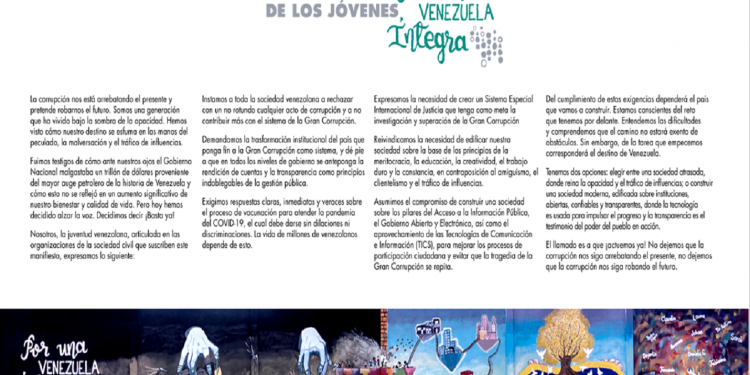 Nacional │Jóvenes activan campaña para darle un no rotundo a la corrupción